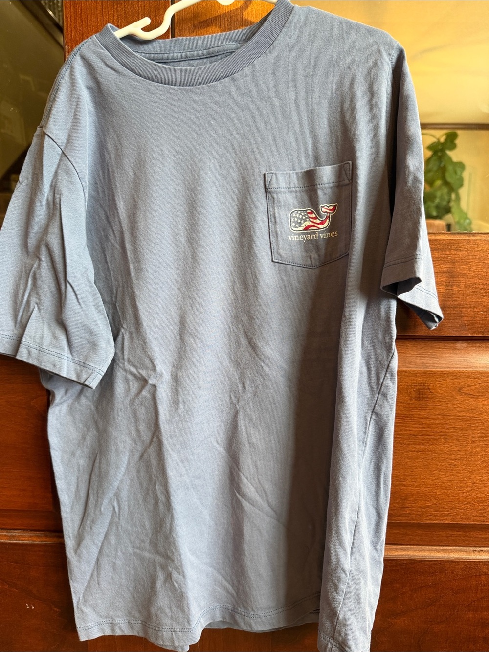 Vineyard Vines kids Short Sleeve Pocket Tee - Slate Blue American Flag